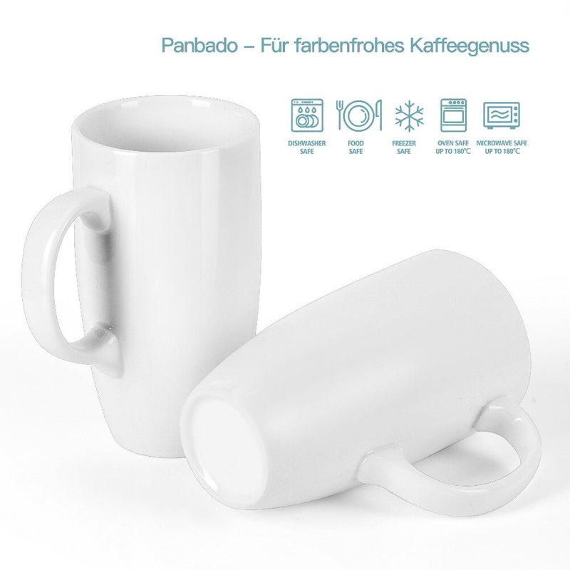 2-Piece 550ML White Porcelain Mug Set Ceramic China Cup Mug Set
