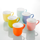6-Piece 6-Colors 310ML Porcelain Coffee Cup Set w/ Handle Ceramic
