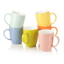 6-Piece 6-Colors 370ML Porcelain Coffee Mug Set Ceramic