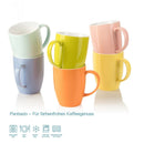 6-Piece 6-Colors 370ML Porcelain Coffee Mug Set Ceramic