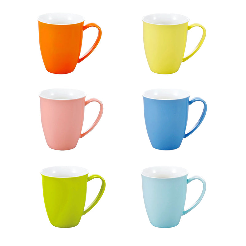 6-Piece 6-Colors 310ML Ceramic Porcelain Water Coffee Mug Set