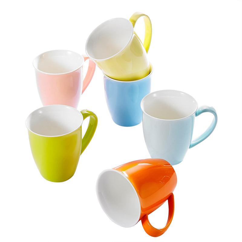 6-Piece 6-Colors 310ML Ceramic Porcelain Water Coffee Mug Set