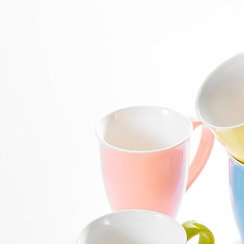 6-Piece 6-Colors 310ML Ceramic Porcelain Water Coffee Mug Set