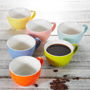 6-Piece 6-Colors 375ML Porcelain Coffee Cup Set with Handle