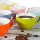 6-Piece 6-Colors 375ML Porcelain Coffee Cup Set with Handle
