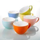 6-Piece 6-Colors 375ML Porcelain Coffee Cup Set with Handle