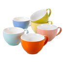 6-Piece 6-Colors 375ML Porcelain Coffee Cup Set with Handle