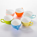 6-Piece 6-Colors 375ML Porcelain Coffee Cup Set with Handle