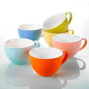6-Piece 6-Colors 375ML Porcelain Coffee Cup Set with Handle