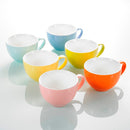 6-Piece 6-Colors 375ML Porcelain Coffee Cup Set with Handle