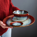 Vintage Look Ceramic Red 11/22/33-Piece Tableware Dinner Set