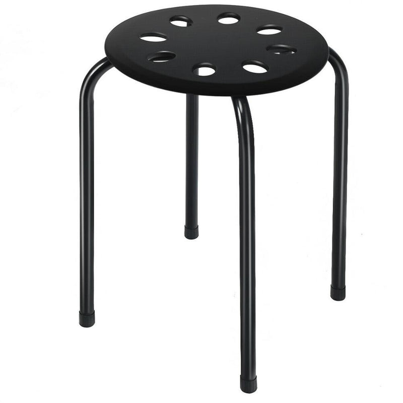 Set of 6 Portable Plastic Stack Stools 17.5" Height Backless Classroom Seating