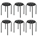 Set of 6 Portable Plastic Stack Stools 17.5" Height Backless Classroom Seating
