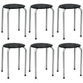 Set of 6 Portable Plastic Stack Stools 17.5" Height Backless Classroom Seating