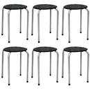 Set of 6 Portable Plastic Stack Stools 17.5" Height Backless Classroom Seating