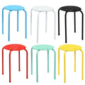 Set of 6 Portable Plastic Stack Stools 17.5" Height Backless Classroom Seating