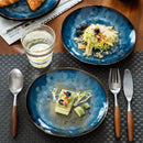 Starry 4/8/12-Piece Dessert Plate Set Vintage Look Ceramic Blue