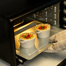 4-Piece 300ML Small Ceramic Ramekins Baking Plate Dish with Lid