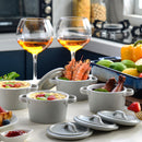 4-Piece 300ML Small Ceramic Ramekins Baking Plate Dish with Lid