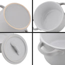 4-Piece 300ML Small Ceramic Ramekins Baking Plate Dish with Lid