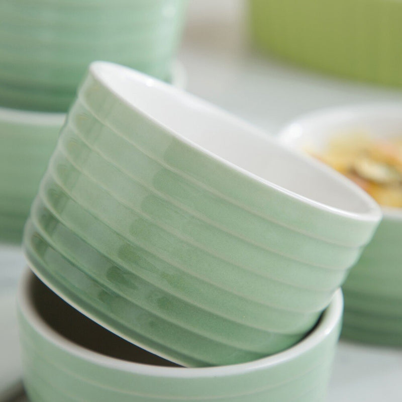 6/12-Piece 300ML Porcelain Souffle Cup Bake Plate Set Souffle Cup