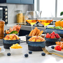 6-Piece 300ML Blue Ceramic Ramekins Baking Cup for Souffle,Creme