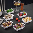 4/8-Piece 230ML White Porcelain Shallow Rectangular Baking Dish