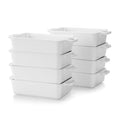 4/8-Piece 230ML White Porcelain Shallow Rectangular Baking Dish