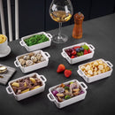4/8-Piece 230ML White Porcelain Shallow Rectangular Baking Dish