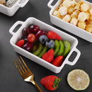 4/8-Piece 230ML White Porcelain Shallow Rectangular Baking Dish