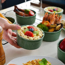 6-Piece Green Round Baking Ramekins Dishes Set Oven Safe