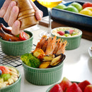 6-Piece Green Round Baking Ramekins Dishes Set Oven Safe