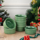 6-Piece Green Round Baking Ramekins Dishes Set Oven Safe