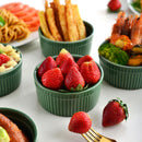 6-Piece Green Round Baking Ramekins Dishes Set Oven Safe