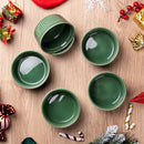 6-Piece Green Round Baking Ramekins Dishes Set Oven Safe