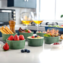 6-Piece Green Round Baking Ramekins Dishes Set Oven Safe