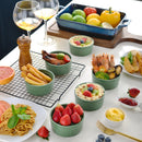 6-Piece Green Round Baking Ramekins Dishes Set Oven Safe