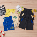 Summer Kids Infant Clothing Sets Baby Boby Toddler Boys Clothes Football Basketball Sports Vest T-shrits Shorts Tracksuit D30