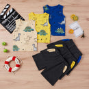 Summer Kids Infant Clothing Sets Baby Boby Toddler Boys Clothes Football Basketball Sports Vest T-shrits Shorts Tracksuit D30
