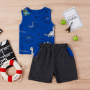Summer Kids Infant Clothing Sets Baby Boby Toddler Boys Clothes Football Basketball Sports Vest T-shrits Shorts Tracksuit D30