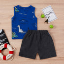 Summer Kids Infant Clothing Sets Baby Boby Toddler Boys Clothes Football Basketball Sports Vest T-shrits Shorts Tracksuit D30