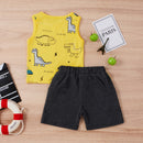 Summer Kids Infant Clothing Sets Baby Boby Toddler Boys Clothes Football Basketball Sports Vest T-shrits Shorts Tracksuit D30