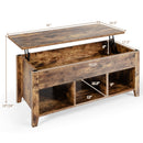 Lift Top Coffee Table w/ Storage Compartment Shelf Living Room Black/Retro