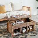Lift Top Coffee Table w/ Storage Compartment Shelf Living Room Black/Retro