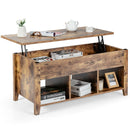Lift Top Coffee Table w/ Storage Compartment Shelf Living Room Black/Retro