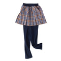 Autumn Baby Kids Leggings Girl Toddler Plaid Pattern Skirt Pants Fake 2 Piece Skinny Long Bottom