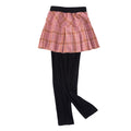Autumn Baby Kids Leggings Girl Toddler Plaid Pattern Skirt Pants Fake 2 Piece Skinny Long Bottom