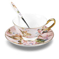 Camellia Pattern European Style Bone China Porcelain High Grade Tea Cup Set