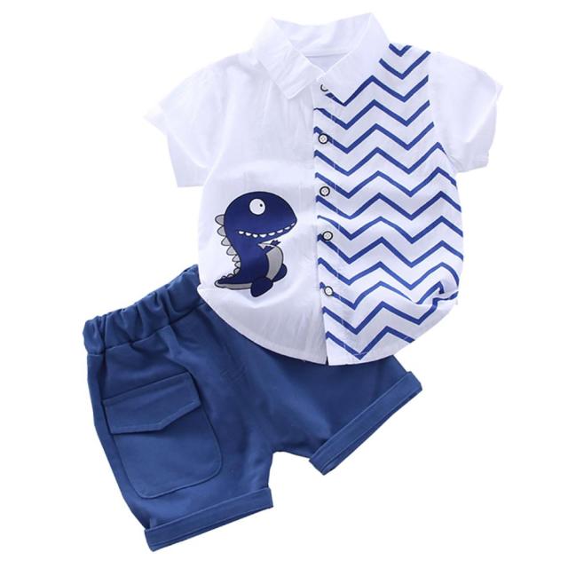 Summer Baby Boys Cartoon Shark T-shirts + Shorts Clothes Sets  Newest Infant Toddler Short Sleeve Outfit Sets