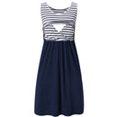 Women's Sleeveless Nursing Tank Dress Stripe Maternity Dress Breastfeeding Pregnancy Clothes Pregnant Women Summer Dresses D30
